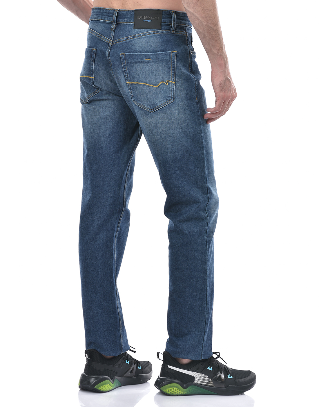 Numero Uno Men Solid Blue Jeans